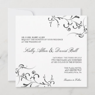 Wedding Invitation | Floral Grace II |wblk