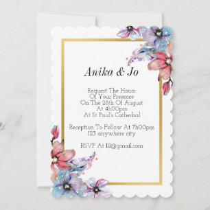 wedding invitation, floral invitation