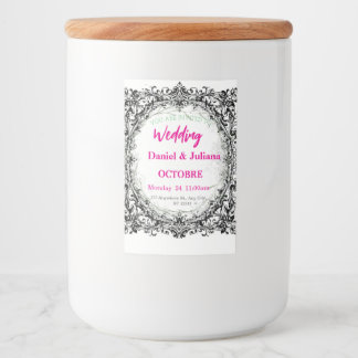 wedding, invitation, floral, pink, elegant, romant food label