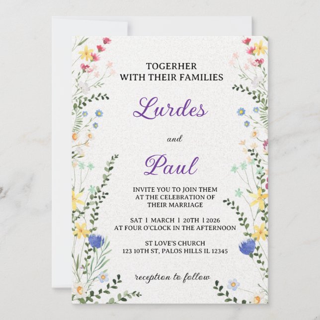  Wedding invitation Floral Romanctic (Front)