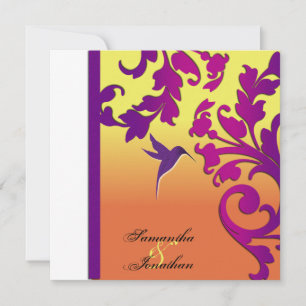 Wedding Invitation Floral Tropical Destination