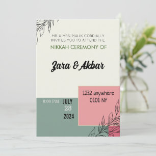 Wedding Invitation, Floral wedding invitation