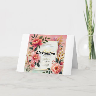 wedding invitation, floral wedding invite, botanic invitation