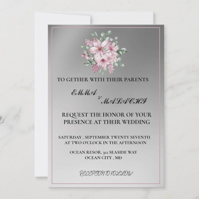 Wedding Invitation flowers (Front)
