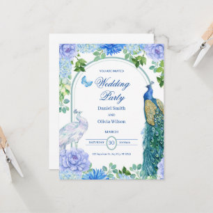 Wedding Invitation for Engagement Party Watercolor