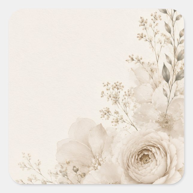 Wedding Invitation for Modern European Events Square Sticker (Front)