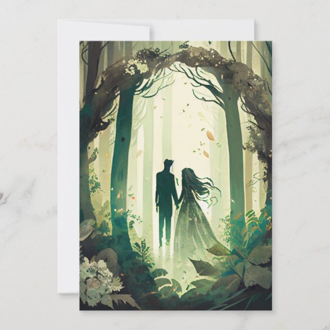 wedding invitation forest themed (Front)
