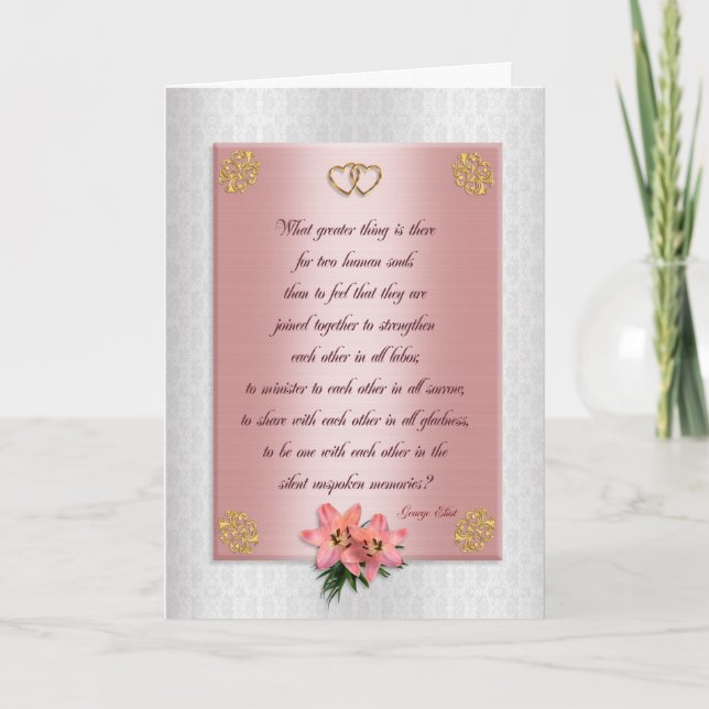 Wedding invitation formal elegant  pink satin (Front)