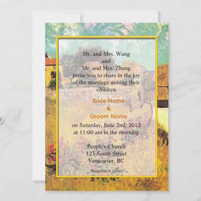 wedding invitation from bride and groom's parents. (Front)