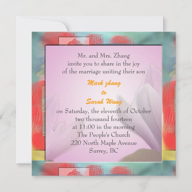 wedding invitation from  groom's parents (Front)