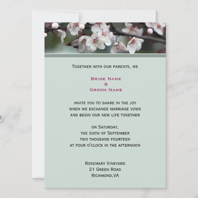 wedding invitation from the couple (Front)
