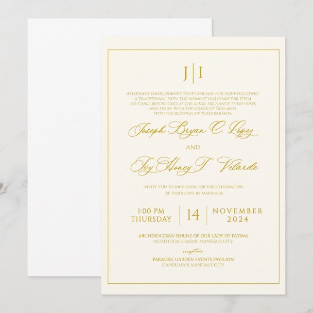Wedding Invitation front page (Front/Back)