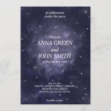 Wedding invitation galaxy modern unique night sky