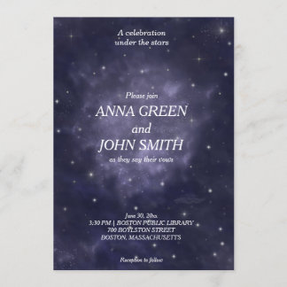 Wedding invitation galaxy modern unique night sky