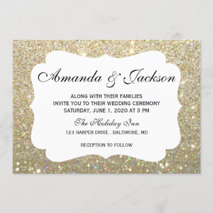 Wedding Invitation - Glit Fab Two - Gold
