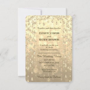 Wedding Invitation   Gold Crystal