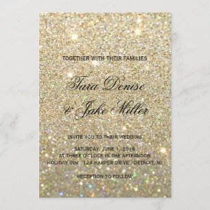 Wedding Invitation - Gold Glit Fab & Two