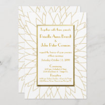 Wedding invitation, great gatsby, dahlia geometric