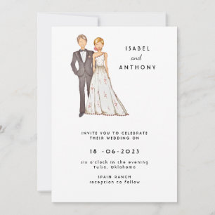 Wedding invitation, hand drawn illustration. invitation