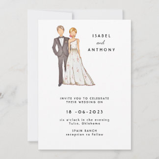 Wedding invitation, hand drawn illustration. invitation