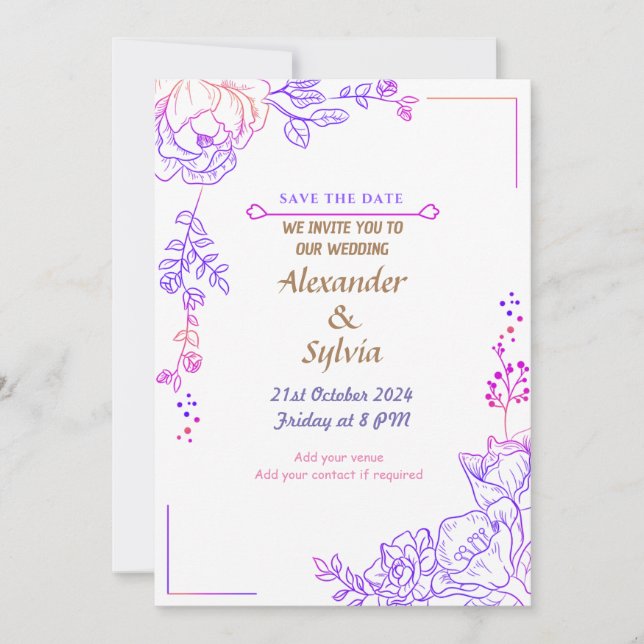 Wedding Invitation - Happily Ever After Invite! (Front)