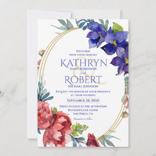 Wedding Invitation Happiness Floral Watercolor
