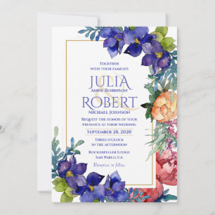 Wedding Invitation   Happiness Watercolor Floral