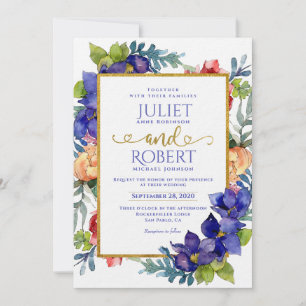 Wedding Invitation Happiness Watercolor Floral