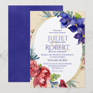 Wedding Invitation Happiness Watercolor Floral