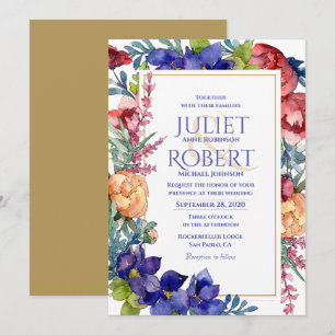 Wedding Invitation Happiness Watercolor Floral
