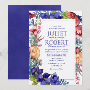 Wedding Invitation Happiness Watercolor Floral