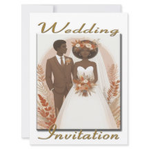Wedding Invitation Happy Ethnic couple