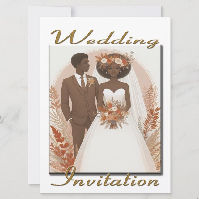 Wedding Invitation Happy Ethnic couple (Front)