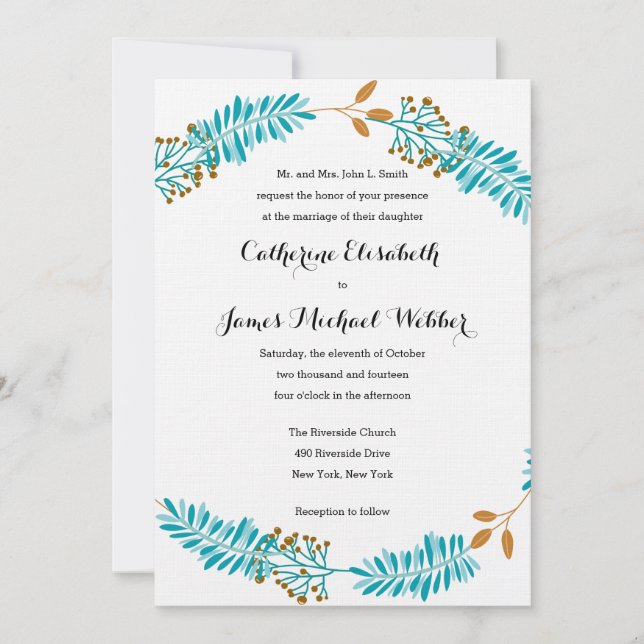 Wedding Invitation Hosted by Bride's Parents (Front)