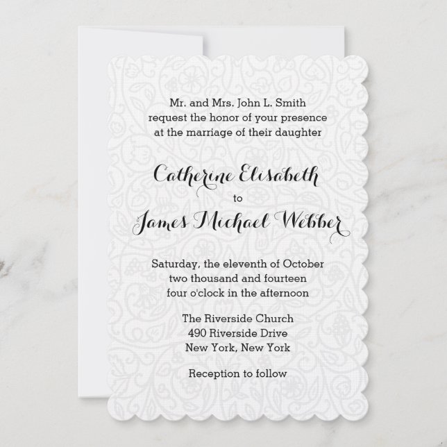Wedding Invitation Hosted by Bride's Parents (Front)