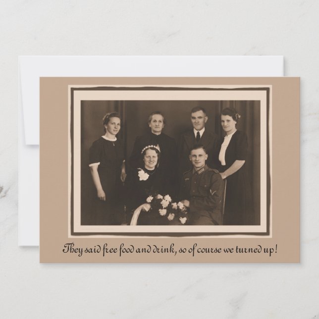 Wedding Invitation humour funny custom text (Front)