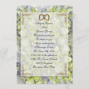 Wedding Invitation Hydrangeas and lace