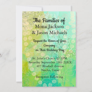 Wedding Invitation in Designer Green