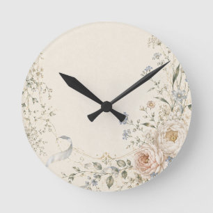 Wedding Invitation in Elegant French Country Style Round Clock