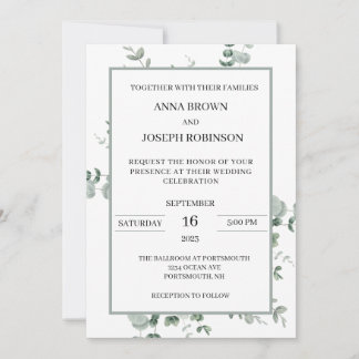 Wedding invitation in Eucalyptus