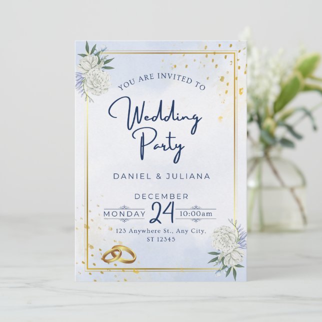 Wedding invitation in soft colours (Standing Front)
