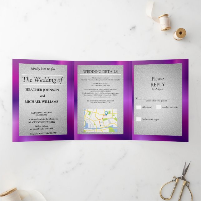 wedding invitation Invitation à trois volets (Inside)