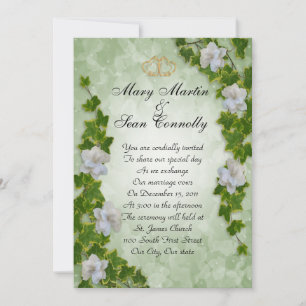 Wedding Invitation ivy border with gardenias