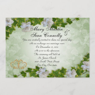 Wedding Invitation ivy border with gardenias