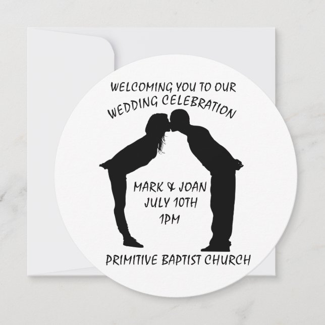 WEDDING INVITATION KISSING COUPLE SILHOUETTE (Front)