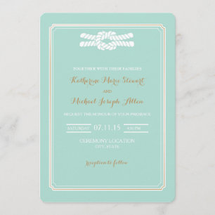 Wedding Invitation   Knot Beach Glam Wedding