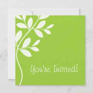 Wedding Invitation Leaf Branch Lime
