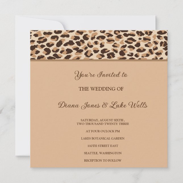 Wedding Invitation-Leopard Print Invitation (Front)