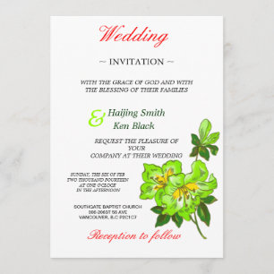 Wedding Invitation Lime Orchid Wedding Flowers