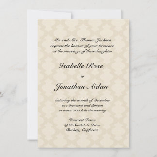 Wedding invitation - Linen with damask waves